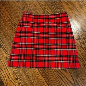 J.Crew Crew tartan plaid skirt red A-line 12 holiday Christmas